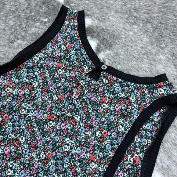 LOFT Floral Rib Trim Mixed Media Tank - Picture 8 of 12